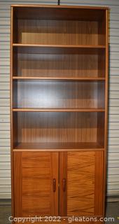 Danish Six Shelves-2 Door Bookcase Teak Finish